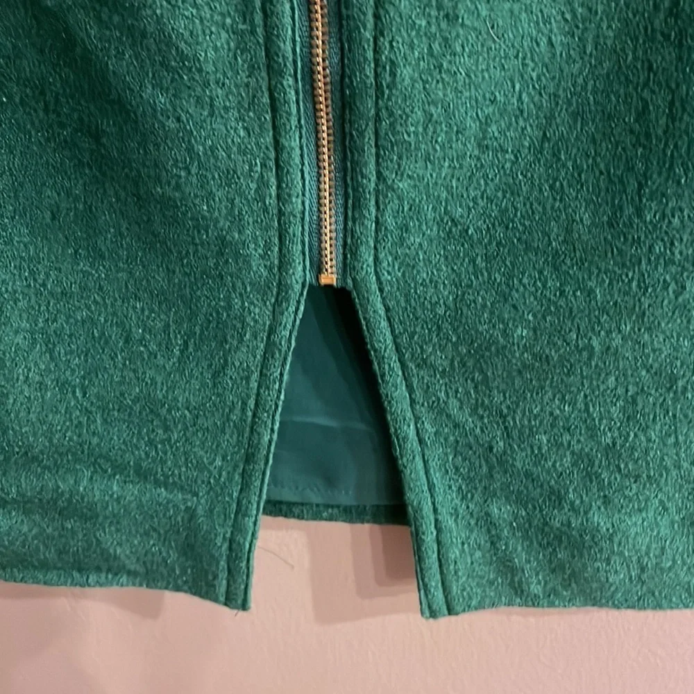 Banana Republic women’s wool rayon mini skirt emerald green expose zipper 8